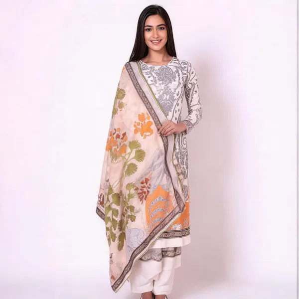 Cream_Cotton_Printed_Unstitched_Suit_Set_For_Women