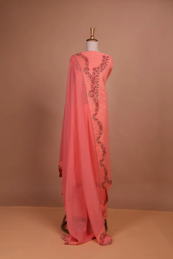 Pink_Cotton_Embroidered_Straight_Unstitched_Suit_Set_For_Women