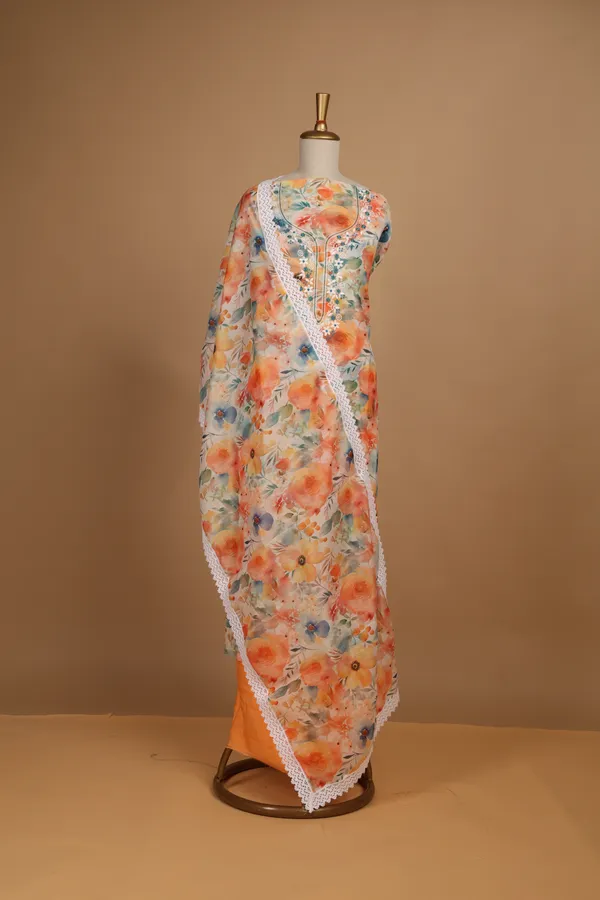 Multicolour_Chanderi_Floral_Print_Unstitched_Suit_Set_For_Women