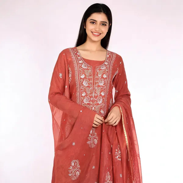 Red_Mul_Cotton_Embroidered_Unstitched_Suit_Set_For_Women
