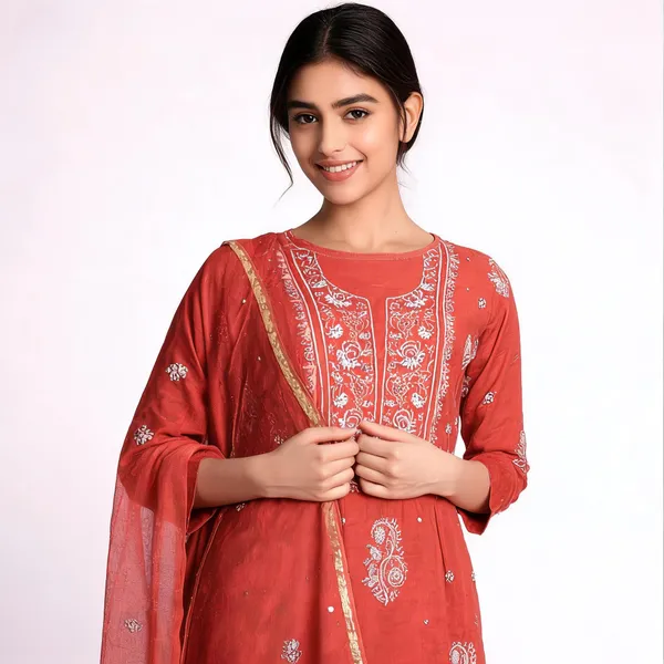 Red_Mul_Cotton_Embroidered_Unstitched_Suit_Set_For_Women
