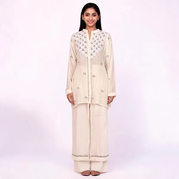 Off_White_Mul_Cotton_Embroidered_Semi-Stitched_Co-Ord_Set_For_Women