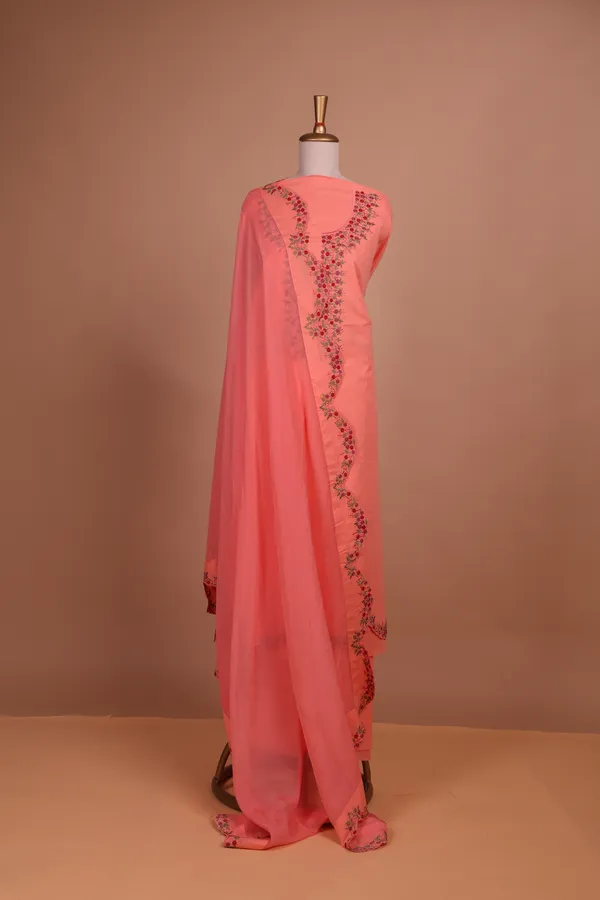 Pink_Cotton_Embroidered_Straight_Unstitched_Suit_Set_For_Women