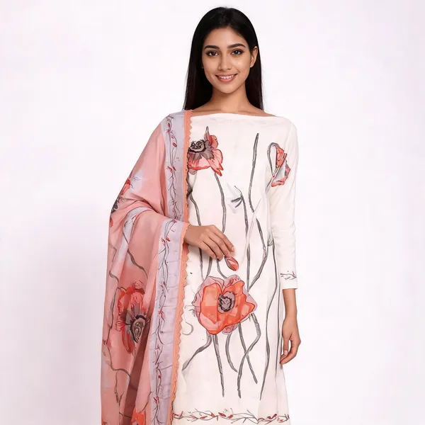 Cream_Cotton_Printed_Unstitched_Suit_Set_For_Women