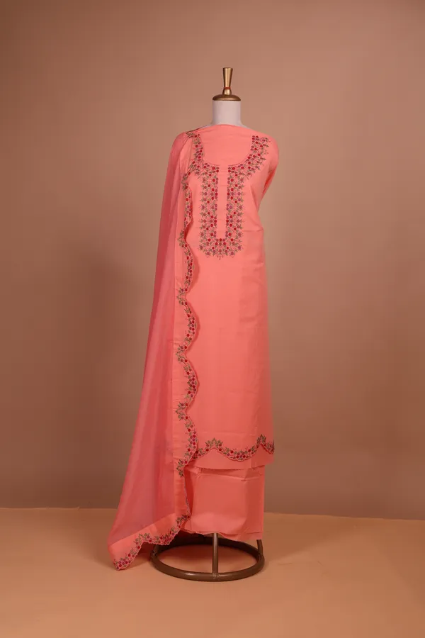 Pink_Cotton_Embroidered_Straight_Unstitched_Suit_Set_For_Women