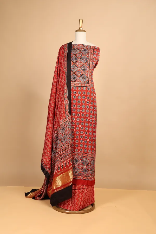 Red_Grey_Silk_Printed_Unstitched_Suit_Set_For_Women