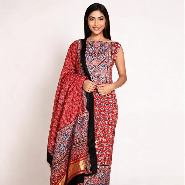 Red_Grey_Silk_Printed_Unstitched_Suit_Set_For_Women