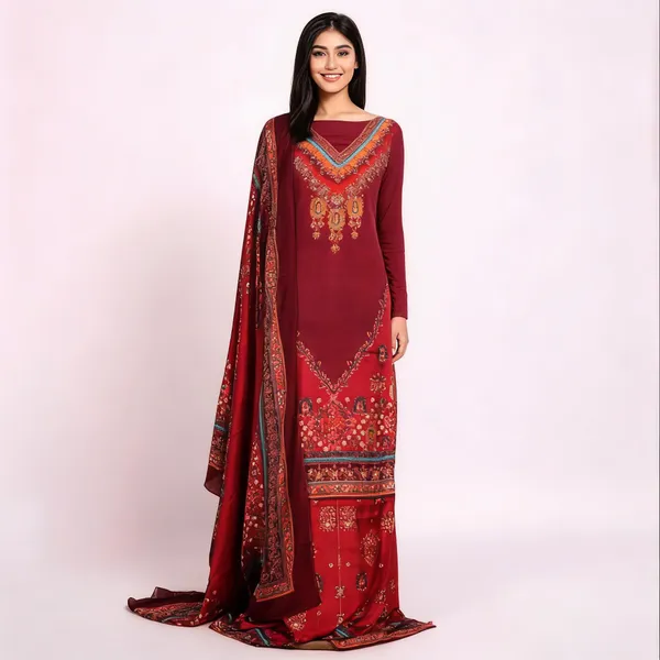 Maroon_Muslin_Printed_Unstitched_Suit_Set_For_Women