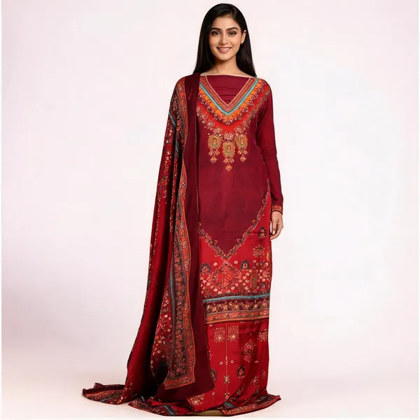 Maroon_Muslin_Printed_Unstitched_Suit_Set_For_Women