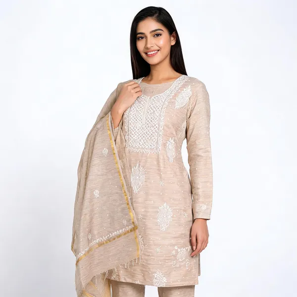 Beige_Mul_Cotton_Embroidered_Unstitched_Suit_Set_For_Women