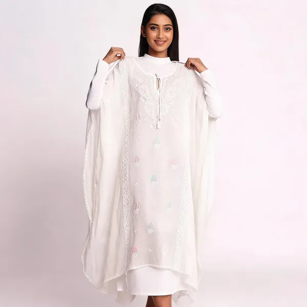 White_Mul_Cotton_Embroidered_Unstitched_Kaftan_For_Women