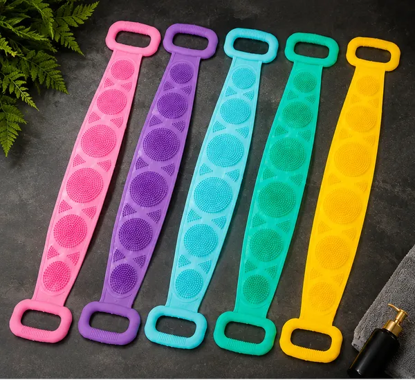 Premium_Silicone_Bath_Scrubber_Belt_for_Body_|_Double-Sided_Exfoliating_Bath_Strap_with_Dual_Handles_|_Soft_Back_Scrubber_&_Body_Massager_for_Men_&_Women_|_Multicolor