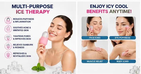 3_Pack_Silicone_Ice_Cube_Trays_+_1_Facial_Ice_Roller_|_Flexible_Reusable_Ice_Maker_&_Cooling_Skincare_Combo