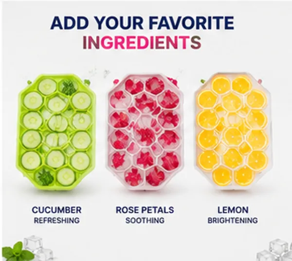 3_Pack_Silicone_Ice_Cube_Trays_+_1_Facial_Ice_Roller_|_Flexible_Reusable_Ice_Maker_&_Cooling_Skincare_Combo
