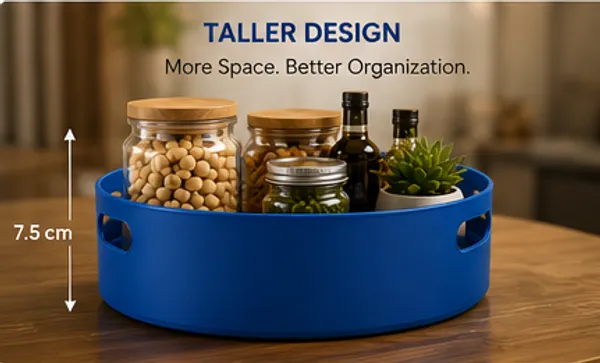 360_Degree_Rotating_Multipurpose_Storage_Tray_|_Deep_Lazy_Susan_Organizer_with_Easy-Grip_Handles_|_Kitchen,_Vanity,_Dining_&_Office_Organizer_(Blue)