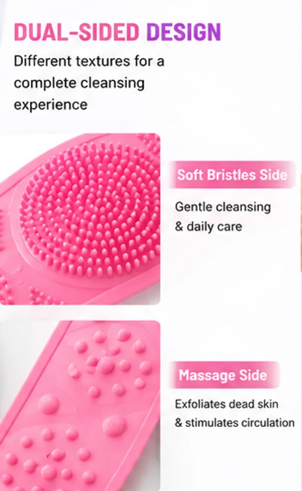 2_Silicone_Bath_Scrubbers_+_1_Bath_Belt_Combo_|_Body_Scrub_Brush_with_Soft_Bristles_|_Multicolor