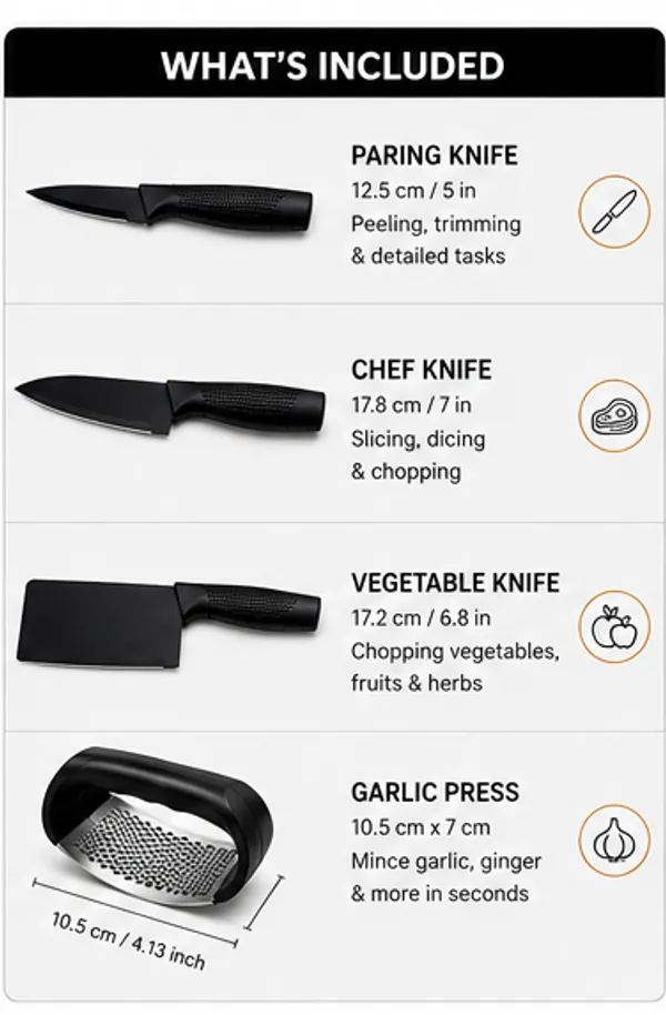 4-in-1_Premium_Kitchen_Combo_Set_|_3_Multipurpose_Knives_+_Garlic_Press_|_Complete_Kitchen_Essentials