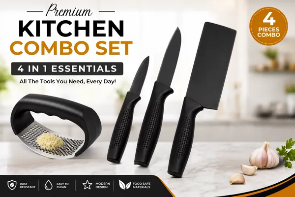 4-in-1_Premium_Kitchen_Combo_Set_|_3_Multipurpose_Knives_+_Garlic_Press_|_Complete_Kitchen_Essentials