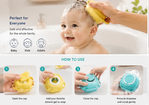 Pack_of_2_Silicone_Bath_Body_Scrubber_|_Soft_Bristle_Shower_Brush_with_Soap_Dispenser_|_Multicolor