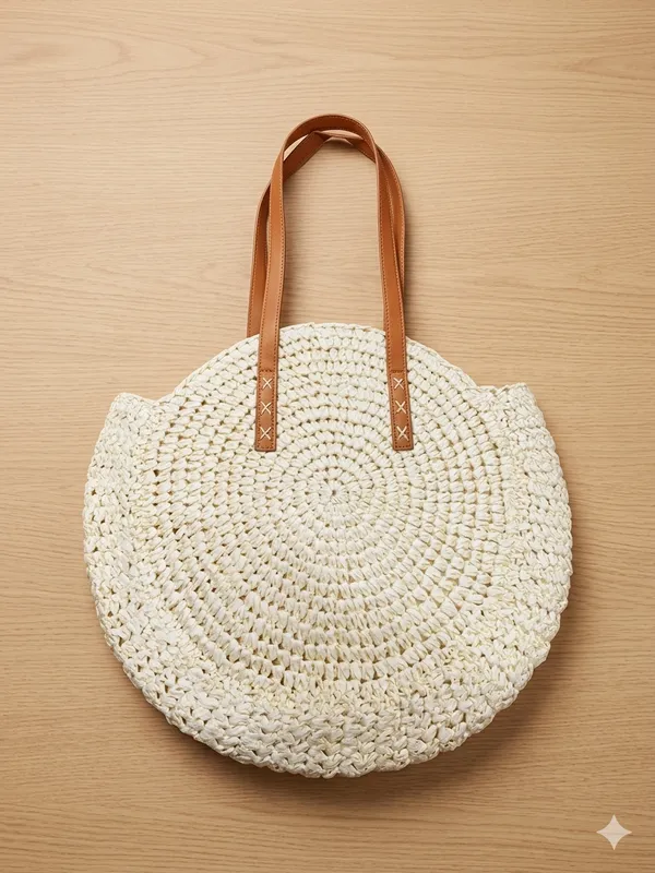Padam_Cream_Woven_Round_Tote_Bag_With_Brown_Handles