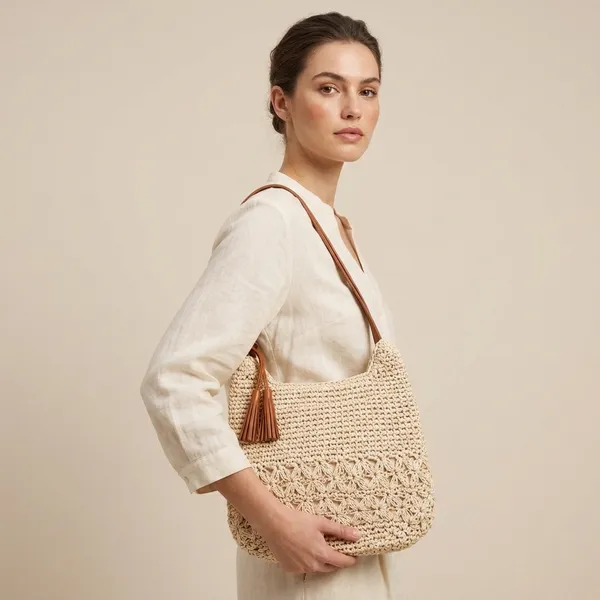 Cream_Crochet_Shoulder_Bag_With_Tassel_Detail