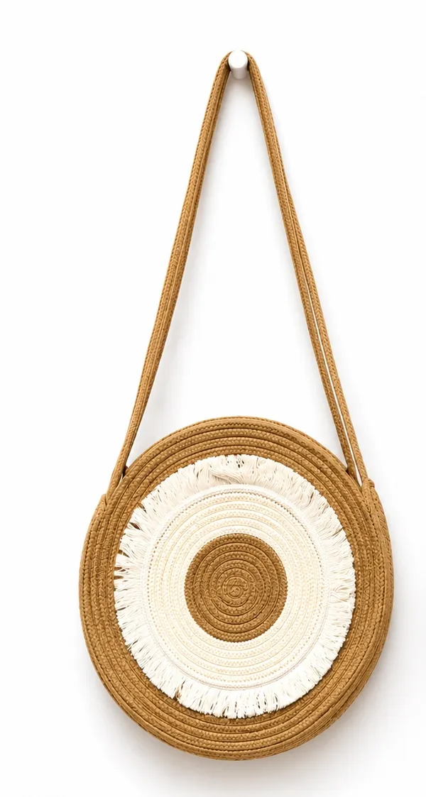 Tan_Woven_Round_Fringe_Shoulder_Bag