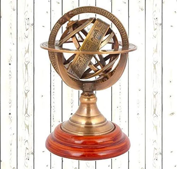 Brass_Armillary_Sphere_On_Wooden_Base