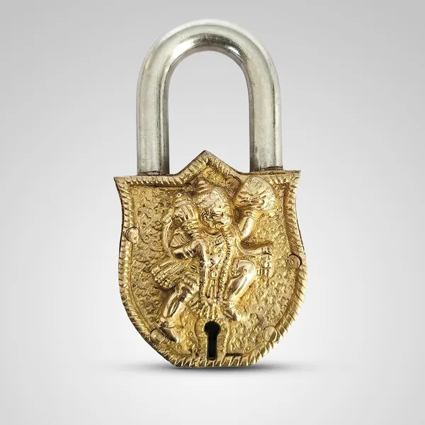 Brass_Padlock_With_Hanuman_Design