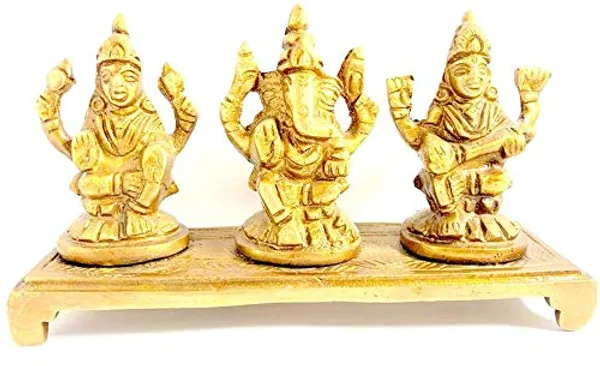 Brass_Statue_Ganesha_Lakshmi_Saraswati_Br