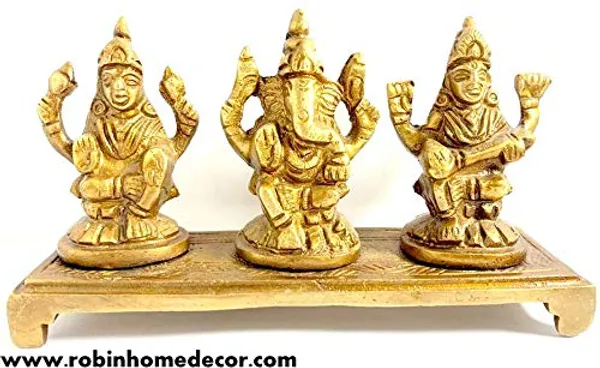 Brass_Statue_Ganesha_Lakshmi_Saraswati_Br
