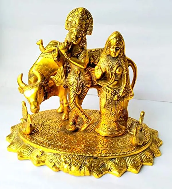 Metal_Krishna_With_Radha_And_Cow_Statue