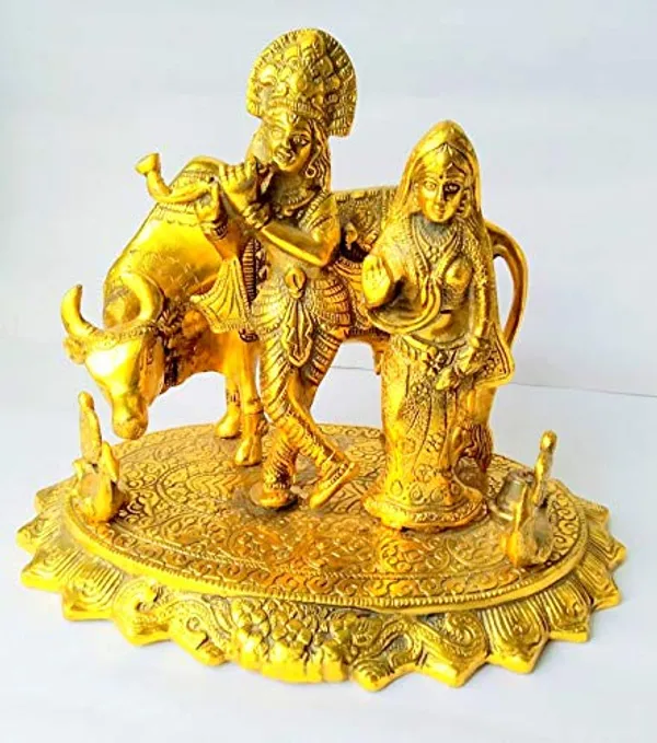 Metal_Krishna_With_Radha_And_Cow_Statue