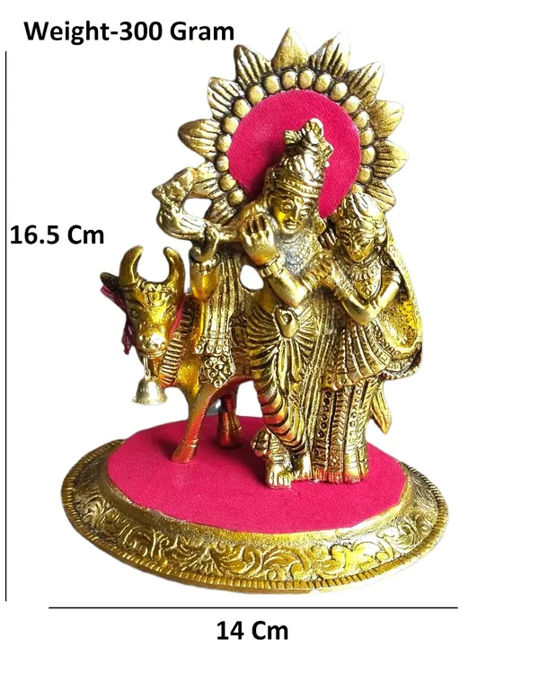 Metal_Radha_Krishna_Idol_With_Kamdhenu_Cow
