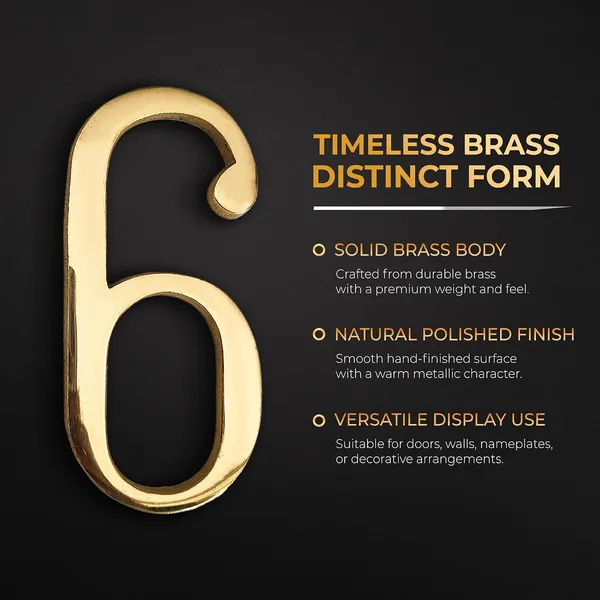 Brass_House_Hotel_Door_Number_6_House_Alphabet_Numbers_Personalised_Headings_And_Home_Decor_Projects_100_Mm_4_Inch