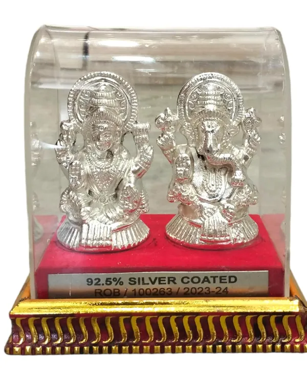 Silver_Coated_Lakshmi_Ganesha_Idol_Set