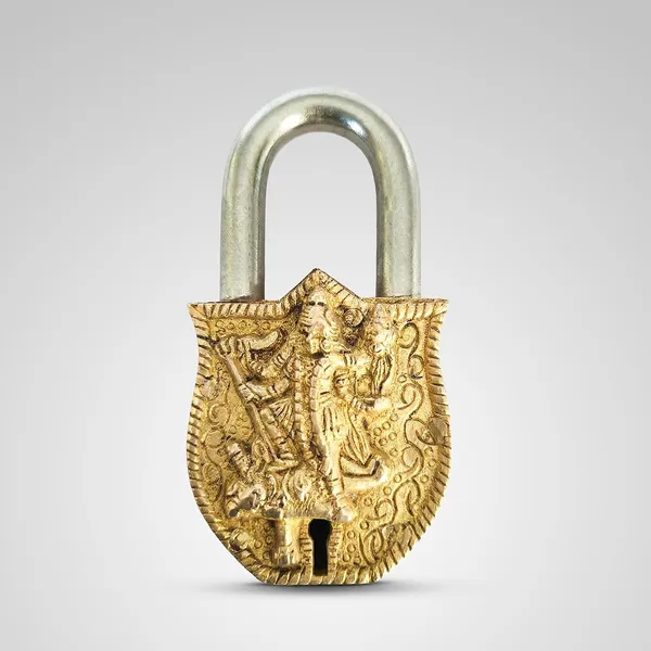 Brass_Buddha_Head_Padlock_With_Steel_Shackle