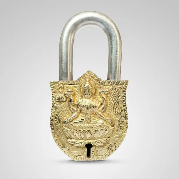 Brass_Lakshmi_Engraved_Padlock_With_Keys
