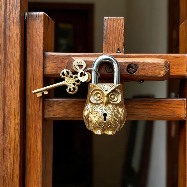 Brass_Owl_Padlock_With_Keys_Gold