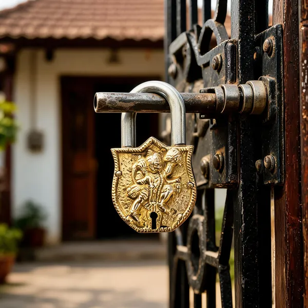 Brass_Padlock_With_Hanuman_Design