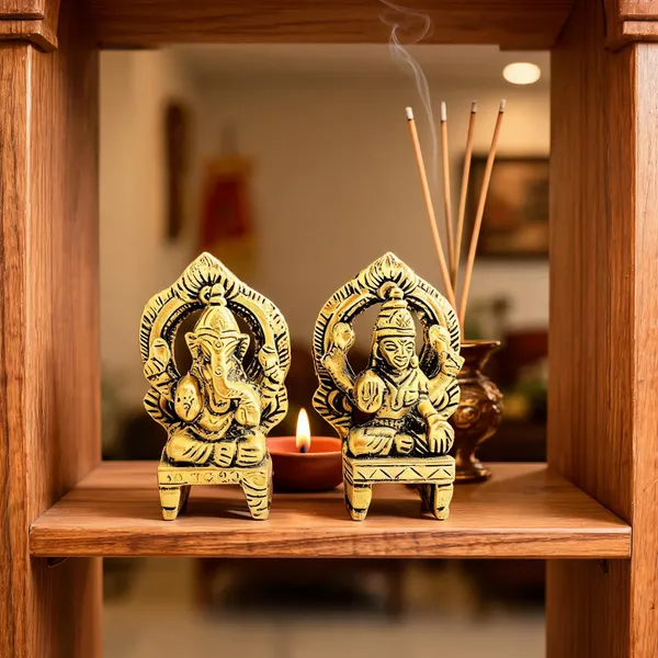 Brass_Laxmi_Ganesh_Statue_Gold