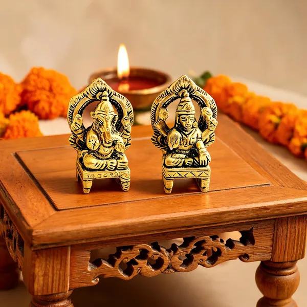 Brass_Laxmi_Ganesh_Statue_Gold