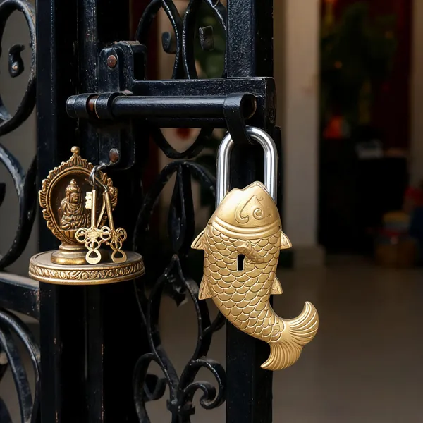 Fish_Padlock_With_Keys_Brass_Finish