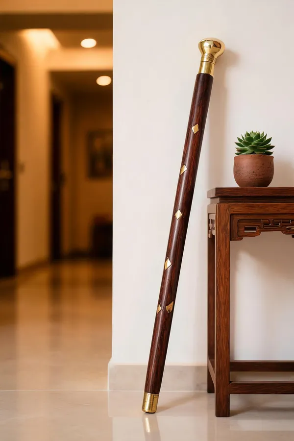 Brass_Walking_Stick_Brass,_Wood_Finish