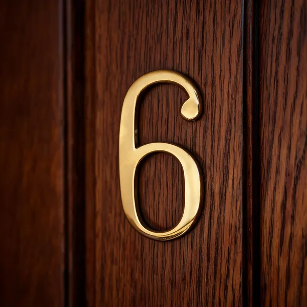 Brass_Hotel_Door_Number_6_Personalised_Alphabet_Sign_For_Home_Decor_100mm