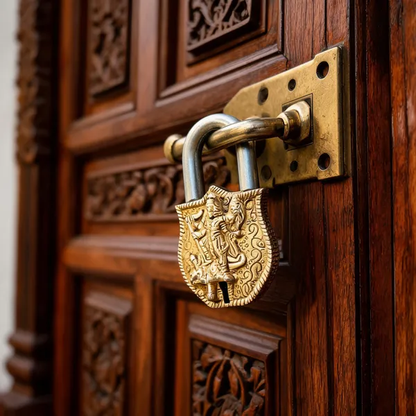 Brass_Buddha_Head_Padlock_With_Steel_Shackle