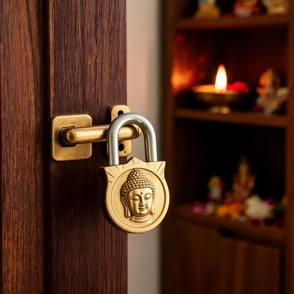 Brass_Buddha_Head_Padlock_With_Steel_Shackle