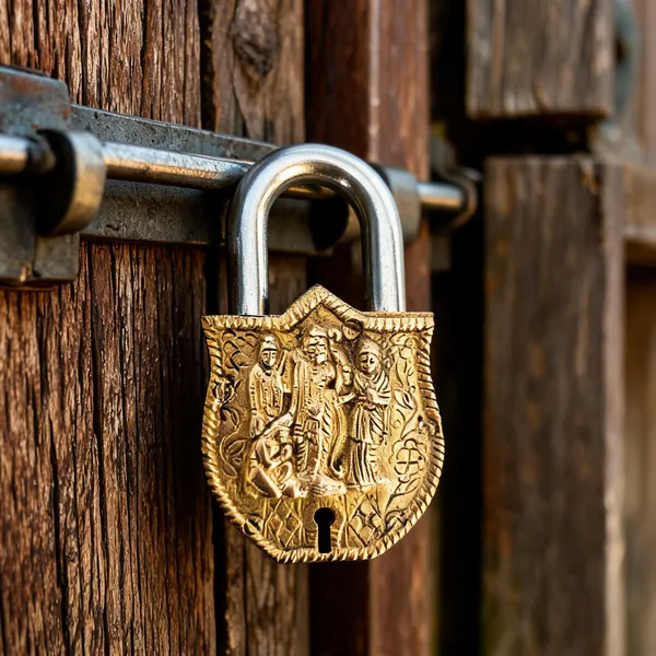 Brass_Engraved_Padlock_With_Keys_End_Of_Text