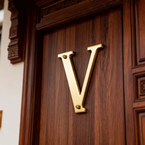 Brass_Letter_V_With_Screws_For_Home_Decor