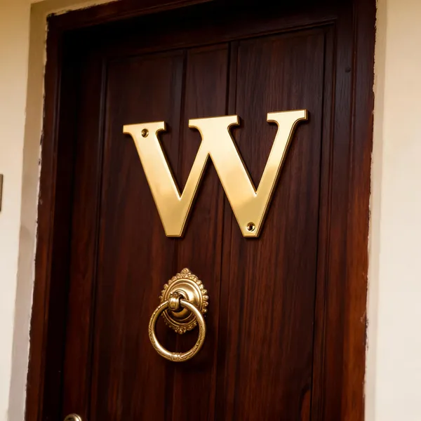 Brass_Letter_W_With_Screws_For_Home_Decor