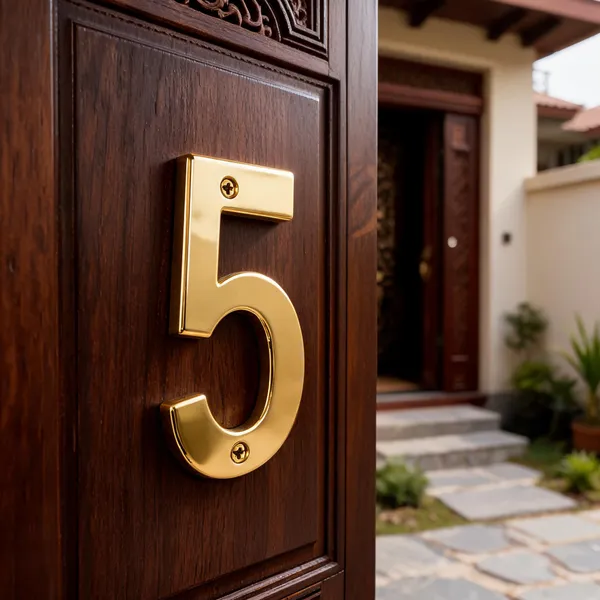 6_Inch_Brass_Number_5_With_Screws_Wall_Mount_Door_Number_Plate_For_Home_Office
